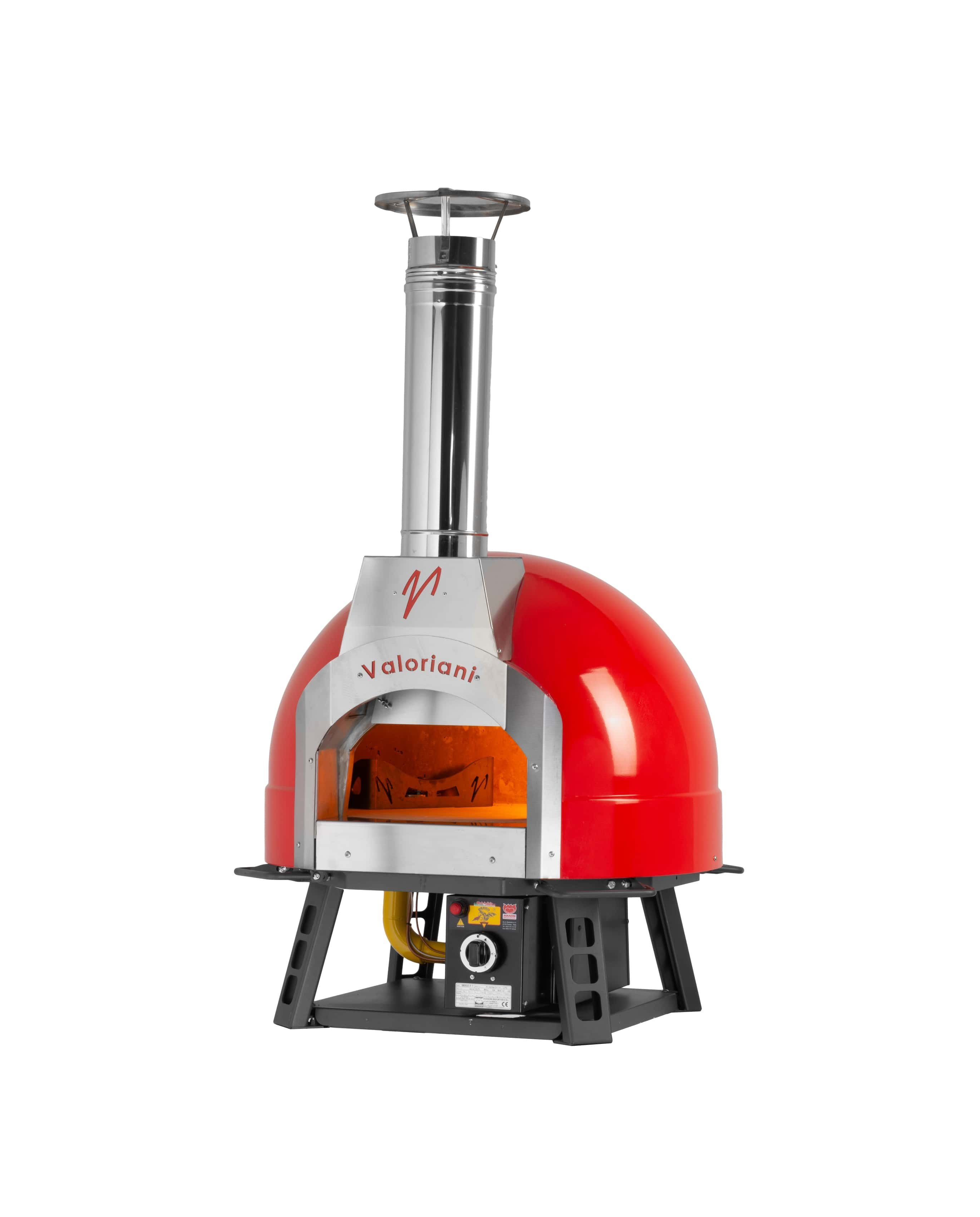 Valoriani Baby: pizza oven with gas firing and 60cm diameter, incl. 1. base, red