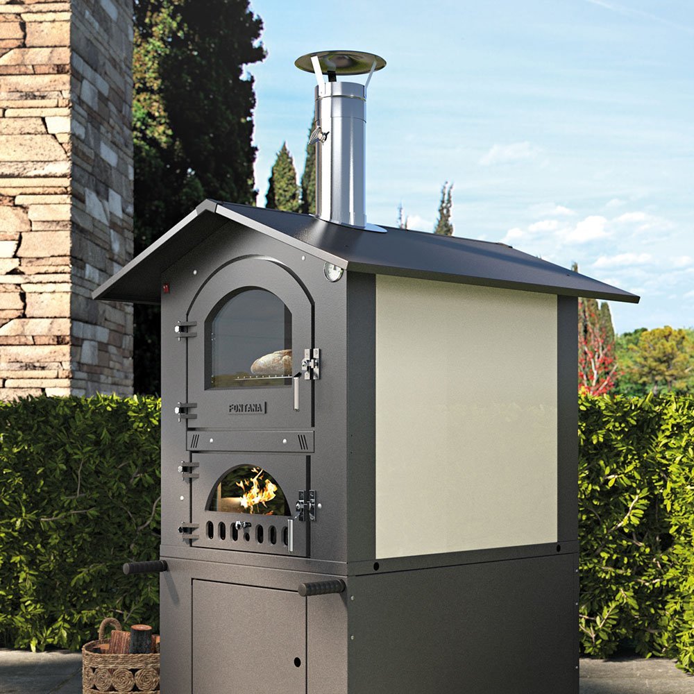 Bakehouse, pizza oven, bread oven Fontana Foco with indirect wood firing for garden and outdoor kitchen