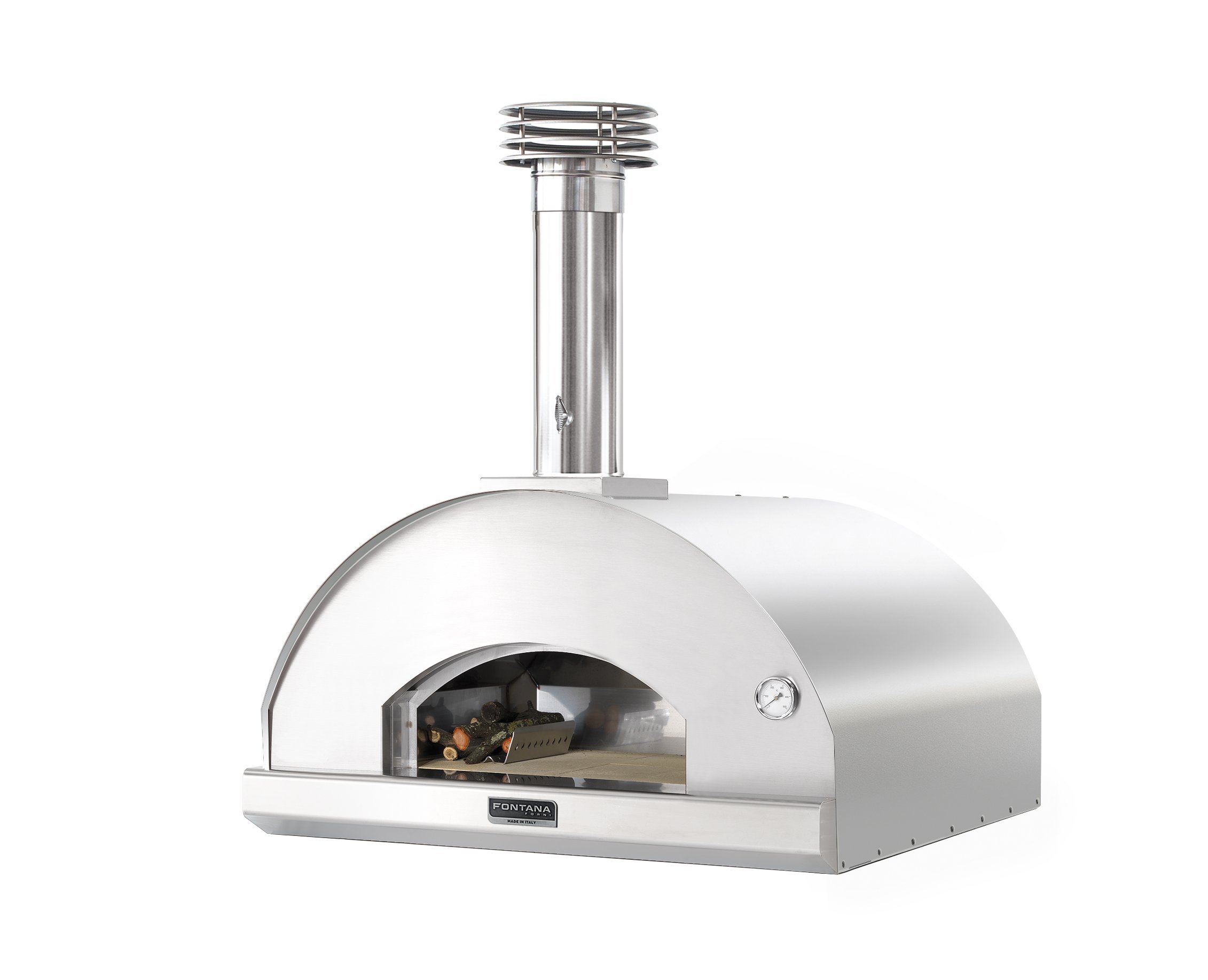 Dome oven Fontana Marinara, stainless steel pizza oven with wood firing, inox