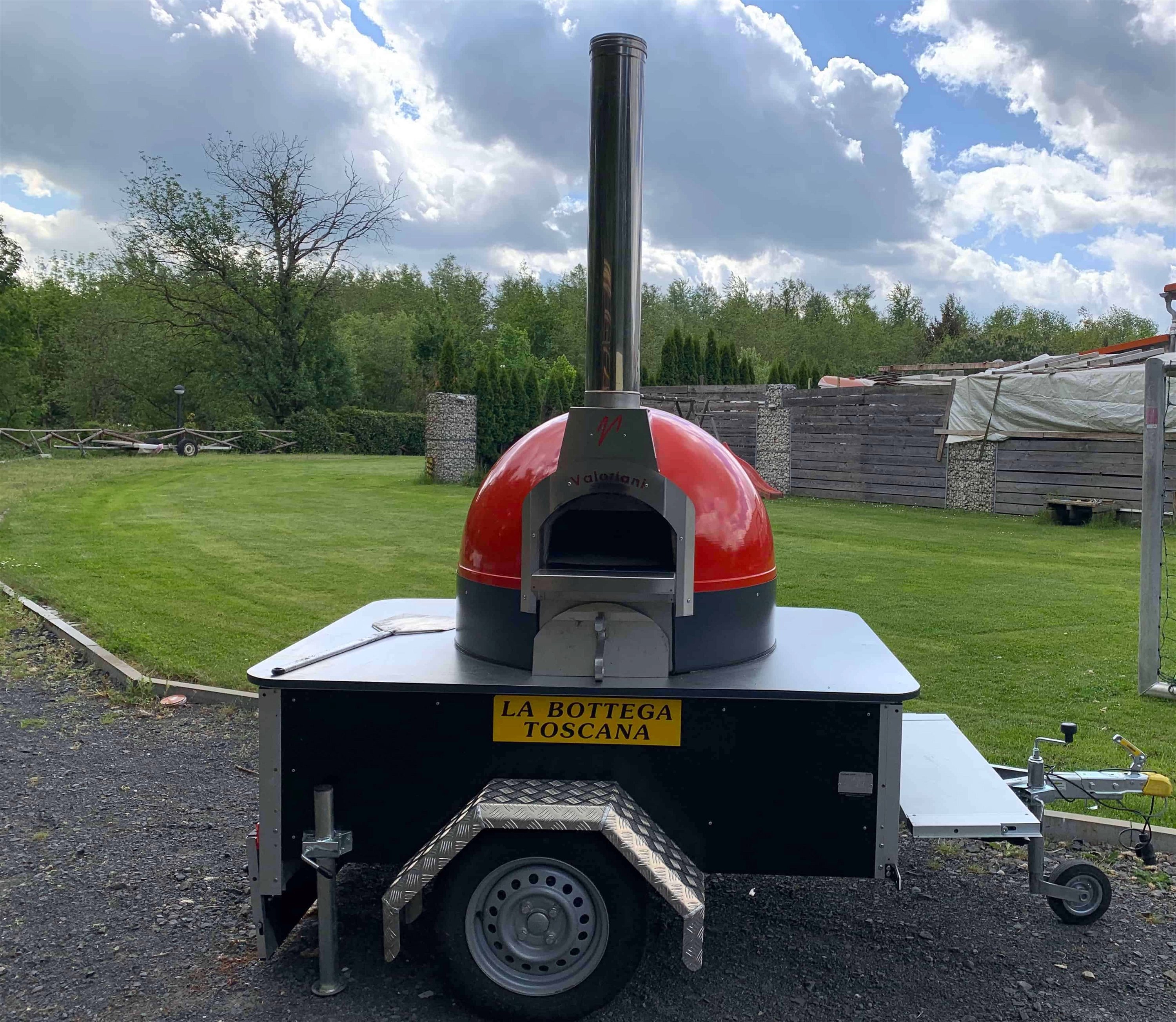 Pizza Ovens No. 2 for rent: Valoriani Baby mounted on trailer for pickup