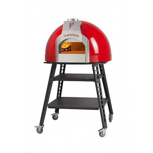 Valoriani Baby: pizza oven with wood firing and 75cm diameter, incl. complete base, red