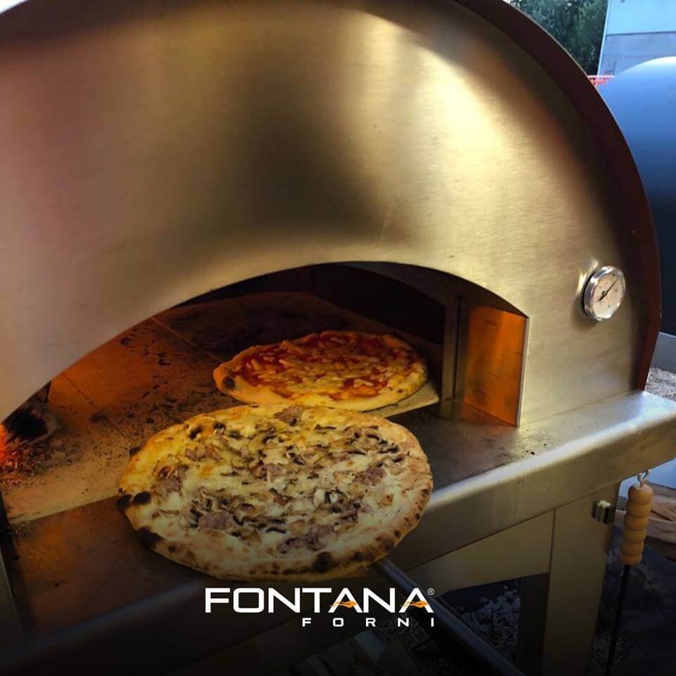 Kuppelofen Fontana Marinara, Edelstahl-Pizzaofen mit Gasbefeuerung, inox