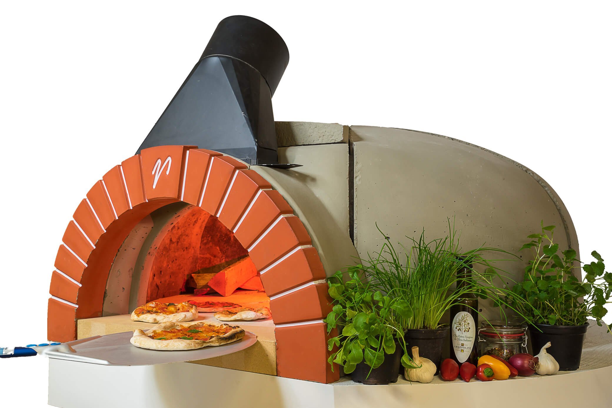 Professional pizza and baking oven, wood firing for continuous firing, Valoriani Vesuvio GR, 90cm