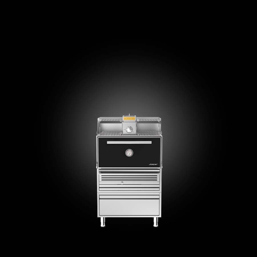 Grill oven HJX Pro from Josper with table, tempering unit and drawer, for 120 guests.