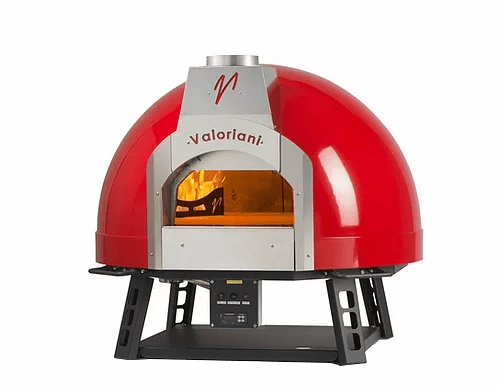Valoriani Baby: Pizzaofen inkl. automatischem Gasbrenner und 1. Basis, 75cm Durchmesser, rot