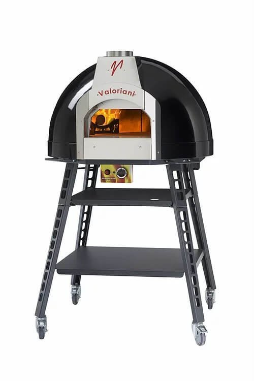 Valoriani Baby: pizza oven with 75cm diameter, incl. manual gas burner and complete base, black