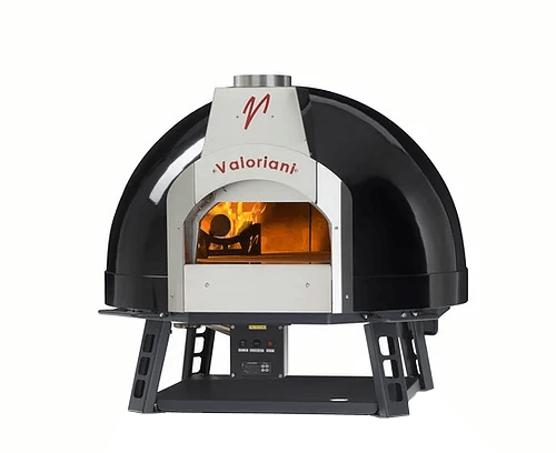 Valoriani Baby: Pizzaofen inkl. automatischem Gasbrenner und 1. Basis, 75cm Durchmesser, schwarz