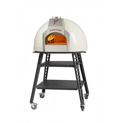 Valoriani Baby: pizza oven with wood firing and 75cm diameter, including complete base, ivory white.