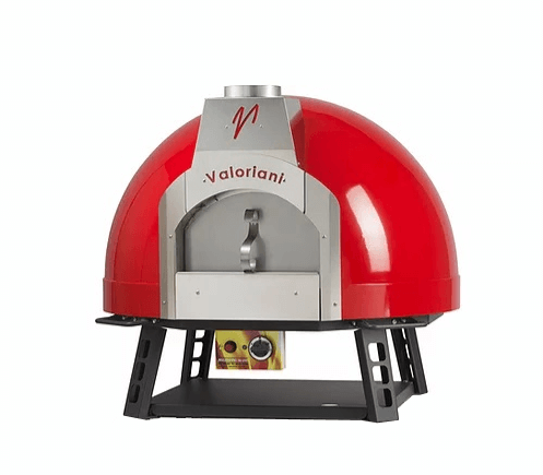 Valoriani Baby: Pizzaofen mit 75cm Durchmesser, inkl. manuellem Gasbrenner und 1. Basis, rot