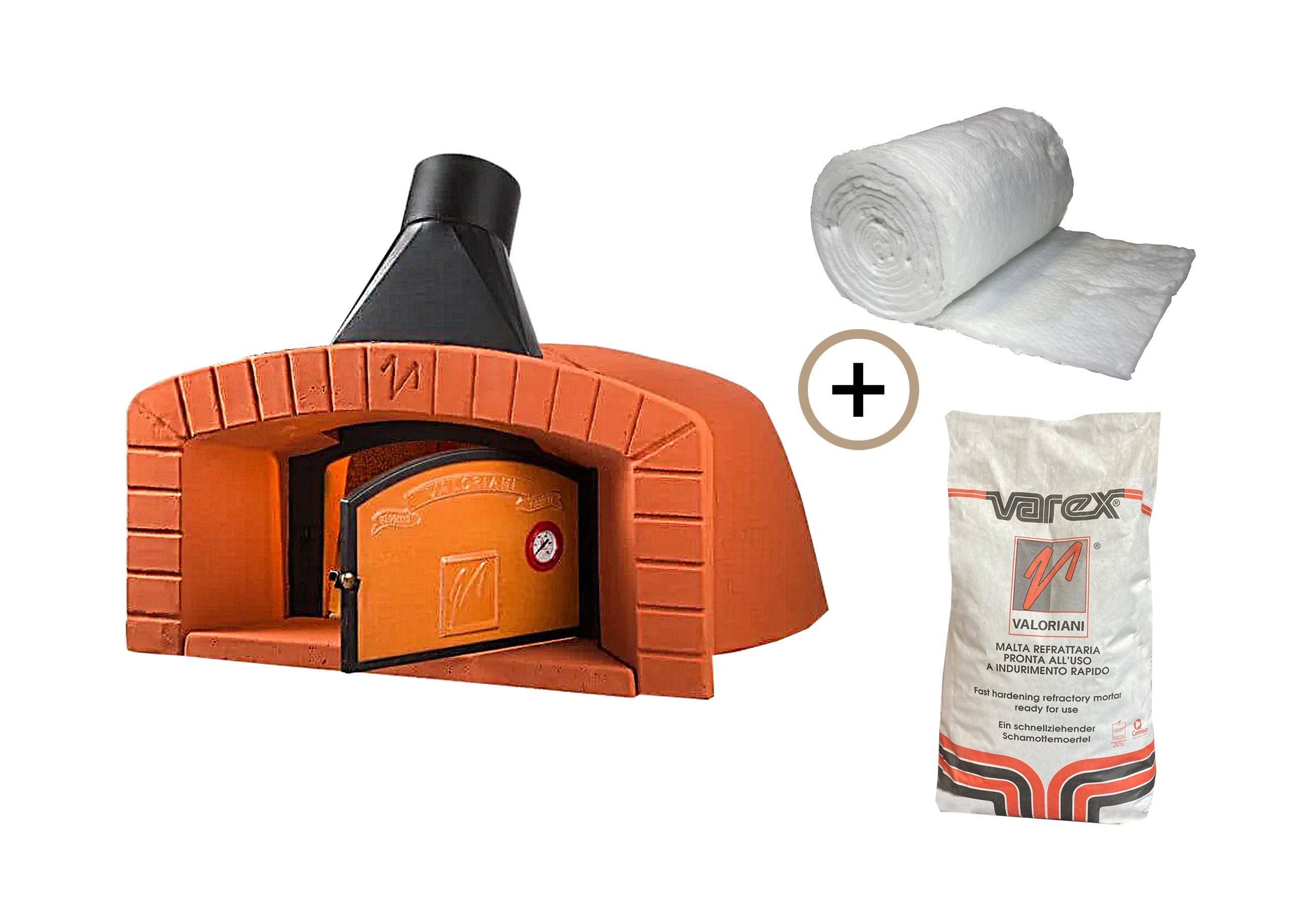 Pizza oven Valoriani TOP kit with smoke connection, brick arch and insulation kit
