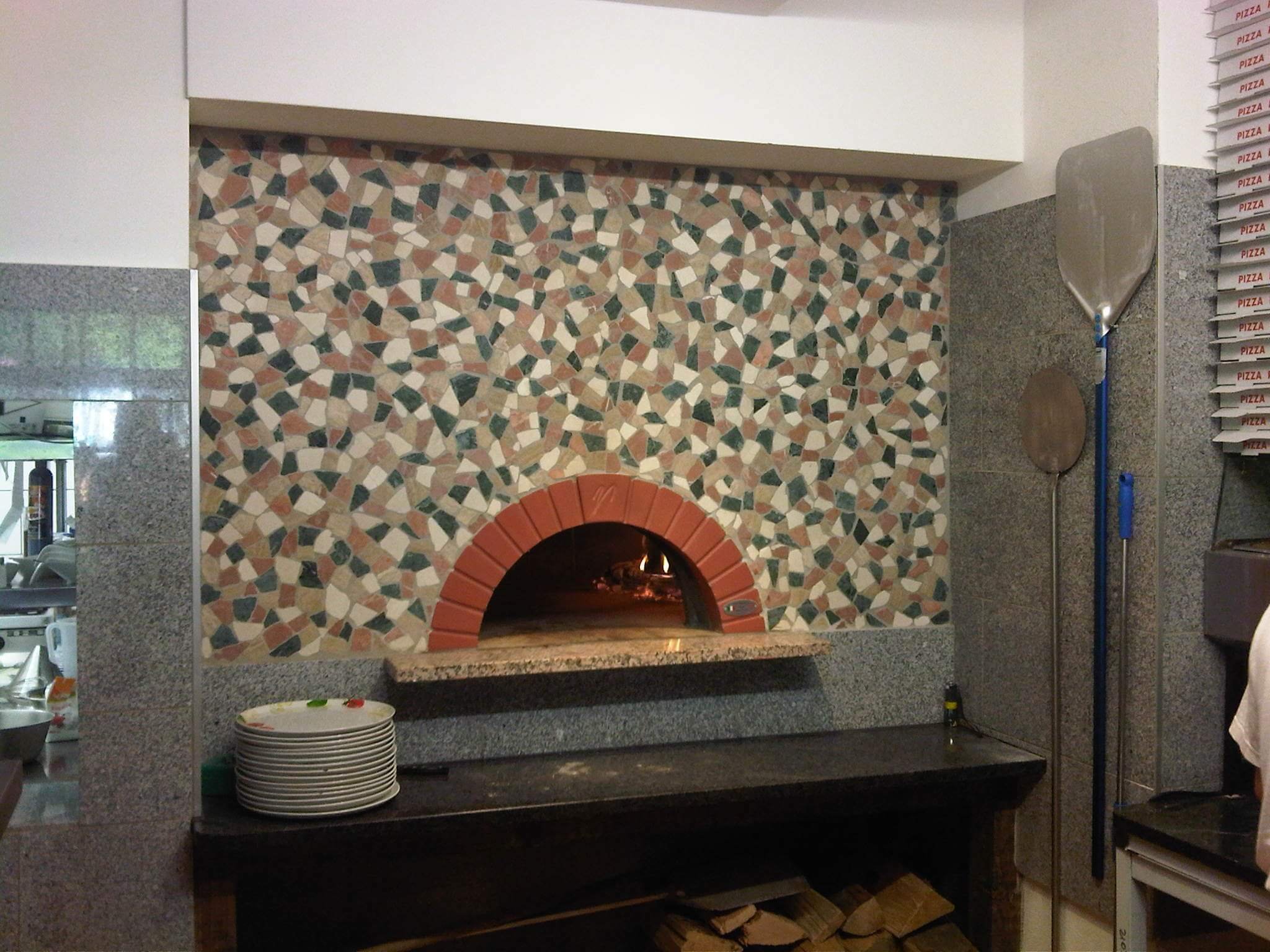 Pizzaofen Gastro: Valoriani Vesuvius OT, Holz und Gas, 180cm Durchmesser