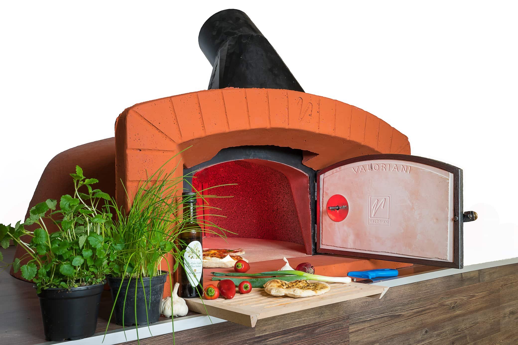 Pizzaofen Valoriani TOP Bausatz mit Rauchanschluss, Ziegelbogen und Isolationsset