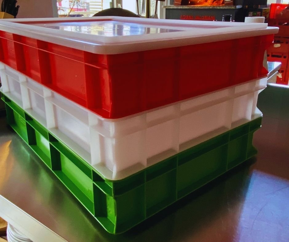 Pizzaballenboxen-Set: "Italienische Fahne"