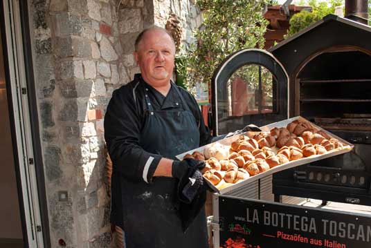 Baking in a wood fired oven