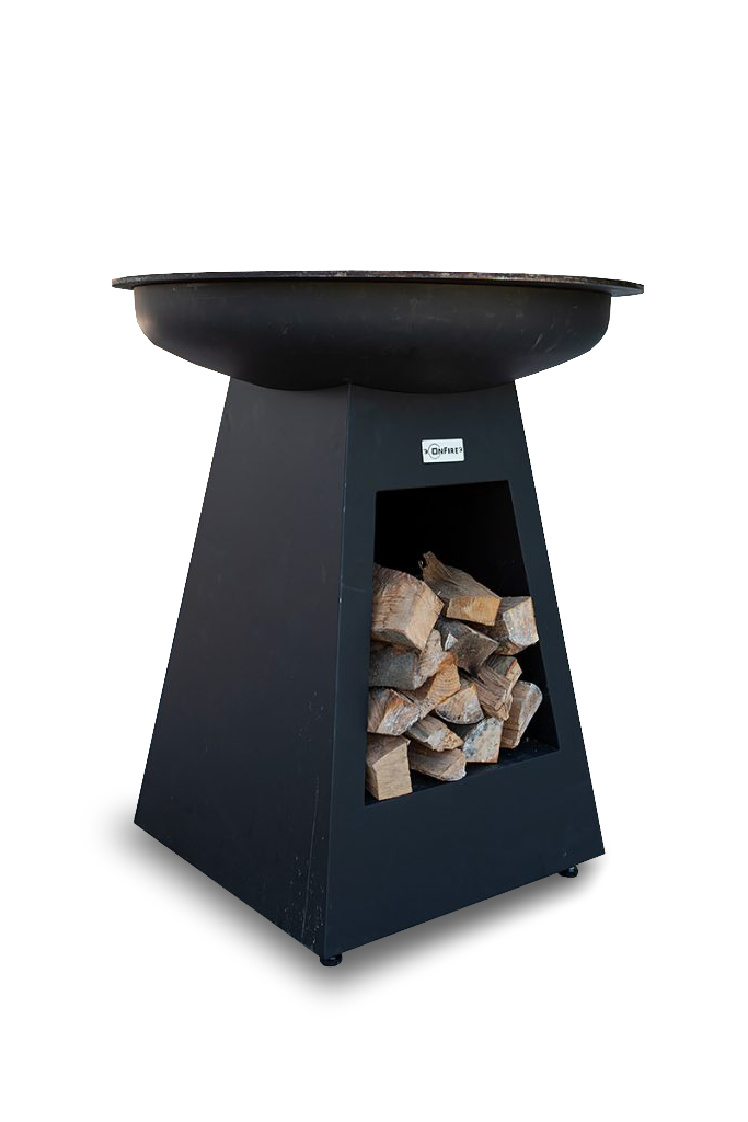 Onfire BBQ /Plancha with black plate, diameter 100cm with wood compartment 